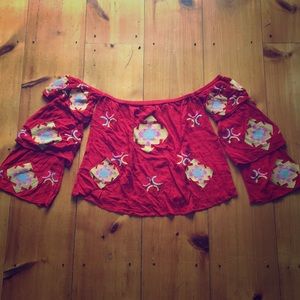 Off the should boho top